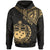 Samoa Hoodie Polynesian Patterns With Coat of rms Gold Color Unisex Black - Polynesian Pride