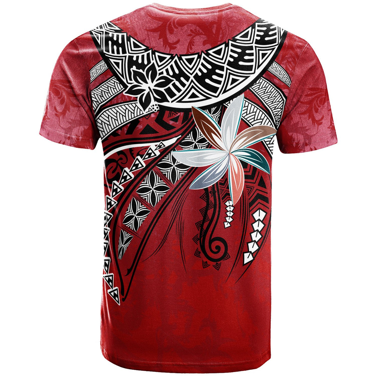 Pohnpei T Shirt Fanciful Forest Red Color - Polynesian Pride