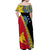 PNG Hibiscus Tribal Pattern Off Shoulder Long Dress - Sandaun Province LT7 - Polynesian Pride