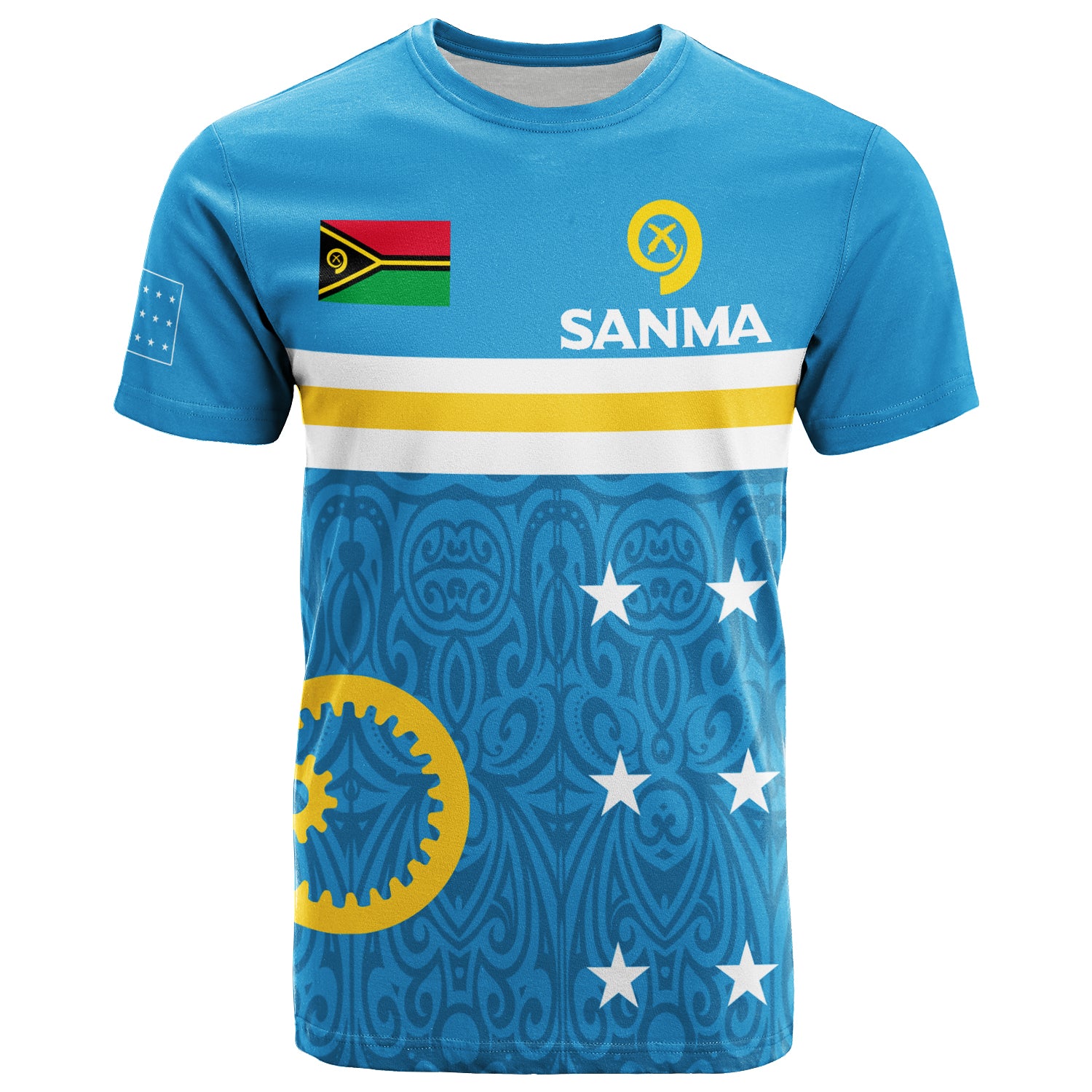 Vanuatu Sanma Province T Shirt Flag Style LT12 Unisex Blue - Polynesian Pride