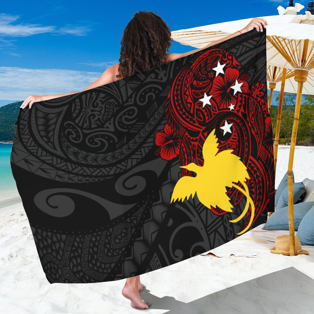 Papua New Guinea 49th Independence Sarong Tribal Turtle LT7 One Size 44 x 66 inches Black - Polynesian Pride