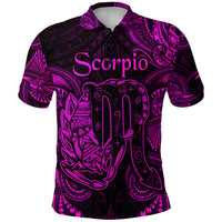 Custom Scorpio Zodiac Polynesian Polo Shirt Unique Style Pink LT8 Kid - Polynesian Pride