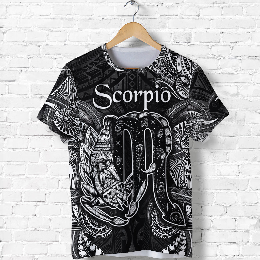 Scorpio Zodiac Polynesian T Shirt Unique Style Black LT8 - Polynesian Pride