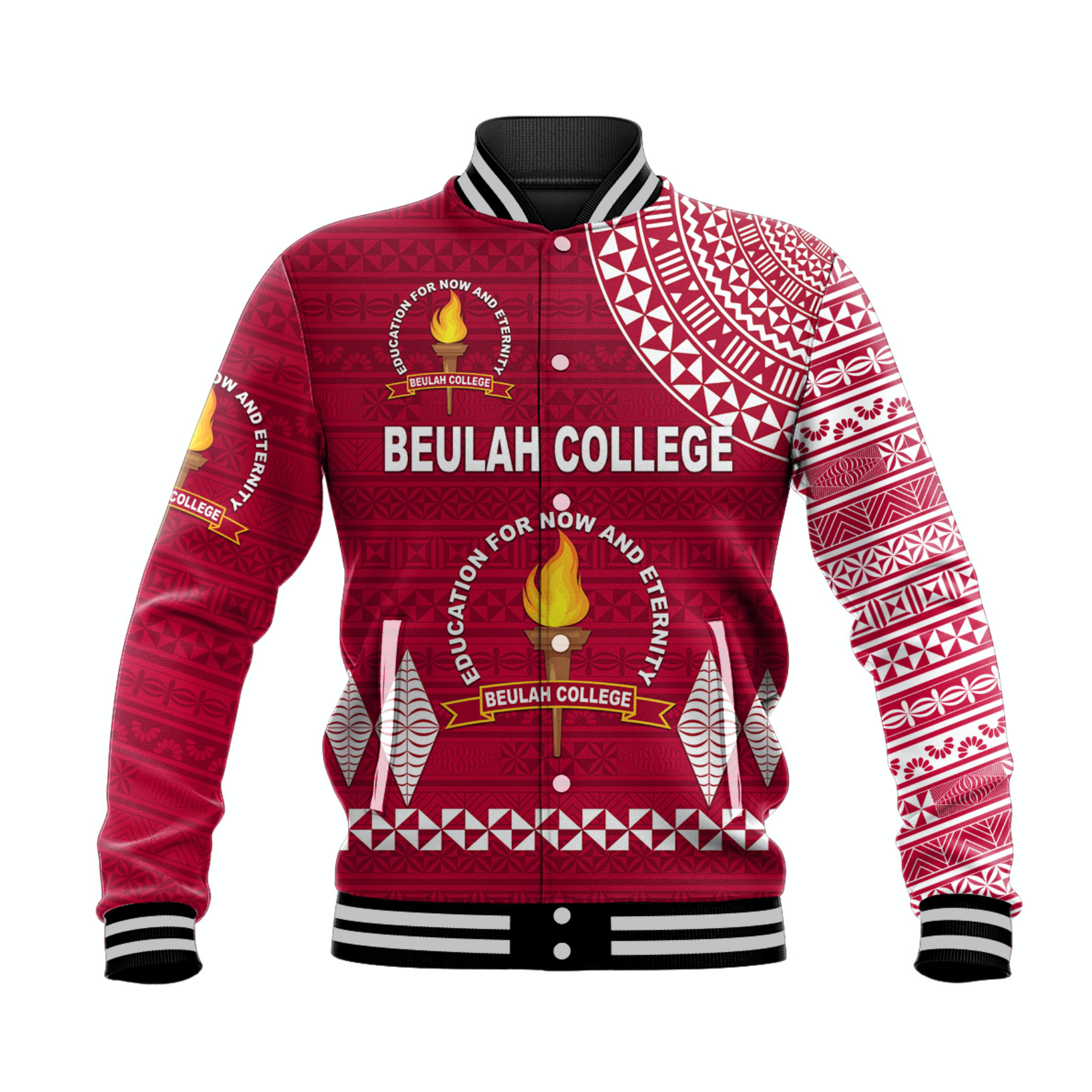 (Custom Personalised) Tonga Beulah College Baseball Jacket Simple Style LT8 - Polynesian Pride