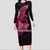 Breast Cancer Pink Ribbon Butterfly Polynesian Black Version Long Sleeve Dress - LT12 Women Black - Polynesian Pride