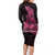 Breast Cancer Pink Ribbon Butterfly Polynesian Black Version Long Sleeve Dress - LT12 - Polynesian Pride