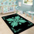 Hawaiian Quilt Maui Plant And Hibiscus Pattern Area Rug - Seafoarm Black - AH - Polynesian Pride