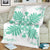 Hawaiian Quilt Maui Plant And Hibiscus Premium Blanket - Seafoarm White - AH - Polynesian Pride