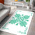 Hawaiian Quilt Maui Plant And Hibiscus Pattern Area Rug - Seafoarm White - AH - Polynesian Pride