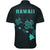 Hawaii Kakau Polynesian Three Turtles Map Short Sleeve Shirt - Turquoise - Polynesian Pride