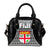 Fiji Shoulder Handbag - Tapa Pattern Sport Style Black - Polynesian Pride