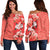 Hibiscus Flower Polynesian - Hawaiian Women's Off Shoulder Sweater - Curtis Style - Polynesian Pride