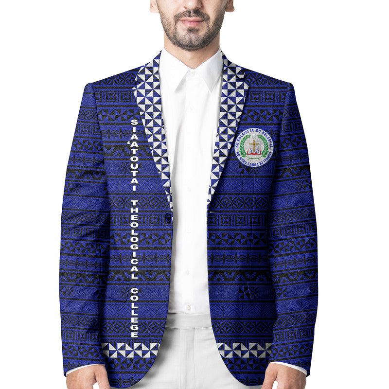 Tonga Sia'atoutai Theological College Blazer Simple Style - Blue LT8 Unisex Blue - Polynesian Pride