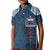 (Customize Personalize) F.A.S.T Samoa Mix Tapa Pattern Simple Style Polo Shirt KID LT7 Unisex Blue - Polynesian Pride