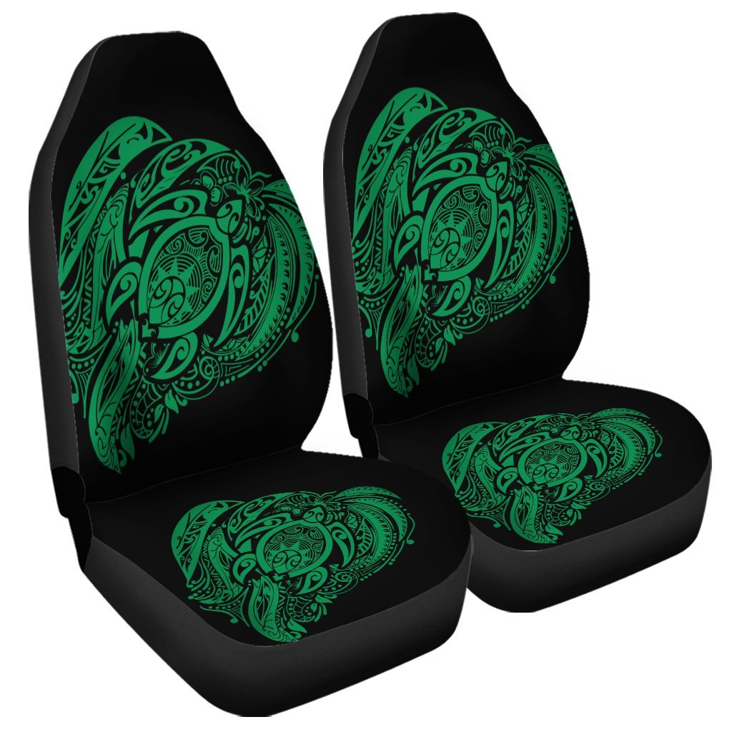 Simple Car Seat Covers Green AH Universal Fit Black - Polynesian Pride