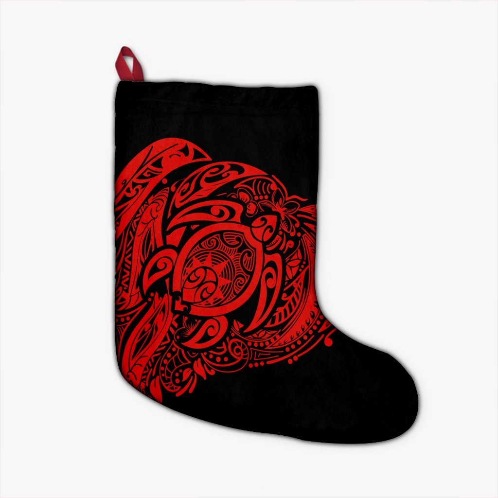 Simple Christmas Stocking Red AH Christmas Stocking 26 X 42 cm Black - Polynesian Pride