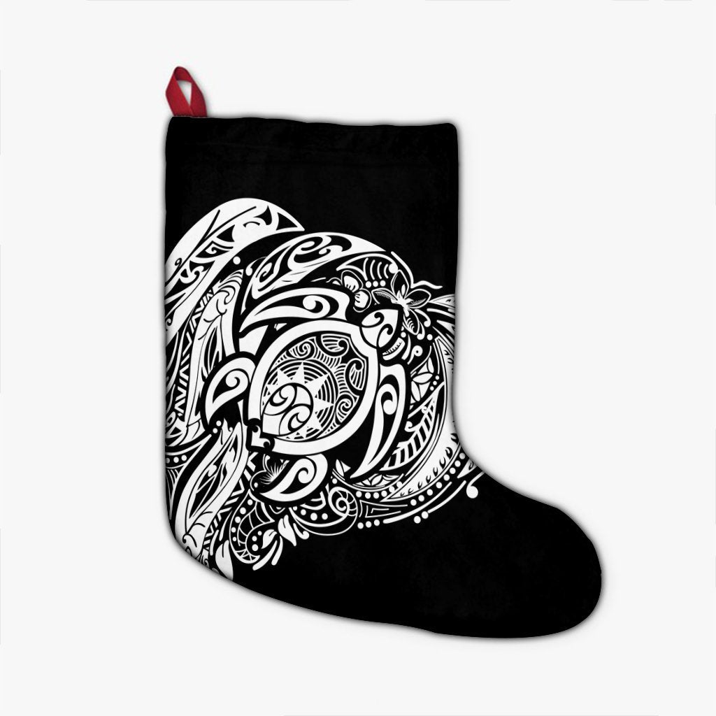 Simple Christmas Stocking White AH Christmas Stocking 26 X 42 cm Black - Polynesian Pride