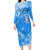 Apifoou College Tonga Long Sleeves Bodycon Dress Kupesi Style - Ver01 LT7 Polyester/spandex Blue - Polynesian Pride