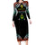 Vanuatu Proud To Be A Ni-Van - Polynesian Pattern Long Sleeves Bodydress - Penama Province LT7 Women Black - Polynesian Pride