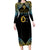 Vanuatu Proud To Be A Ni-Van - Polynesian Pattern Long Sleeves Bodydress - Sanma Province LT7 Women Black - Polynesian Pride