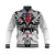 Samoa Black Saturday Baseball Jacket Visual Arts LT9 Unisex White - Polynesian Pride