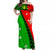 PNG Hibiscus Tribal Pattern Off Shoulder Long Dress - Southern Highlands LT7 Long Dress Green - Polynesian Pride