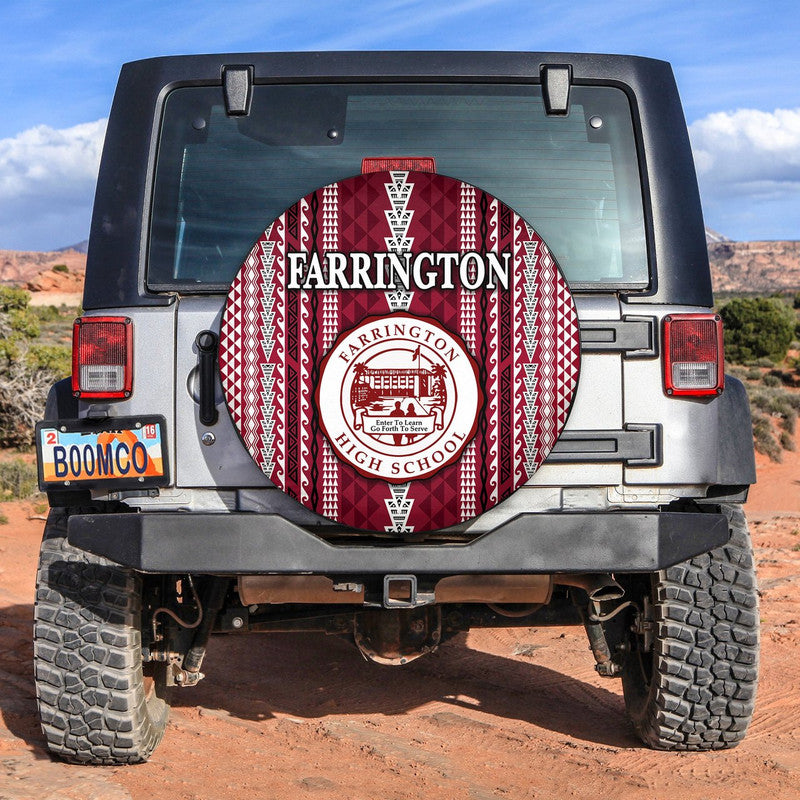 Hawaii Farrington High School Spare Tire Cover Simple Style LT8 Maroon - Polynesian Pride