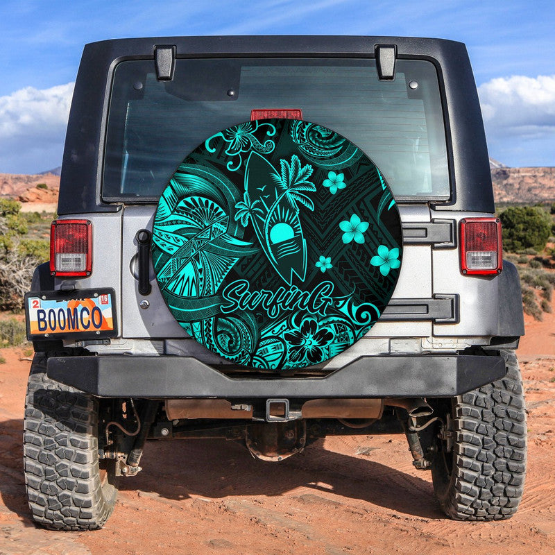 Hawaii Surfing Polynesian Spare Tire Cover Unique Style - Turquoise LT8 Turquoise - Polynesian Pride