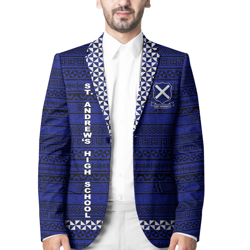 Tonga St. Andrew's High School Blazer Simple Style - Blue LT8 Unisex Blue - Polynesian Pride