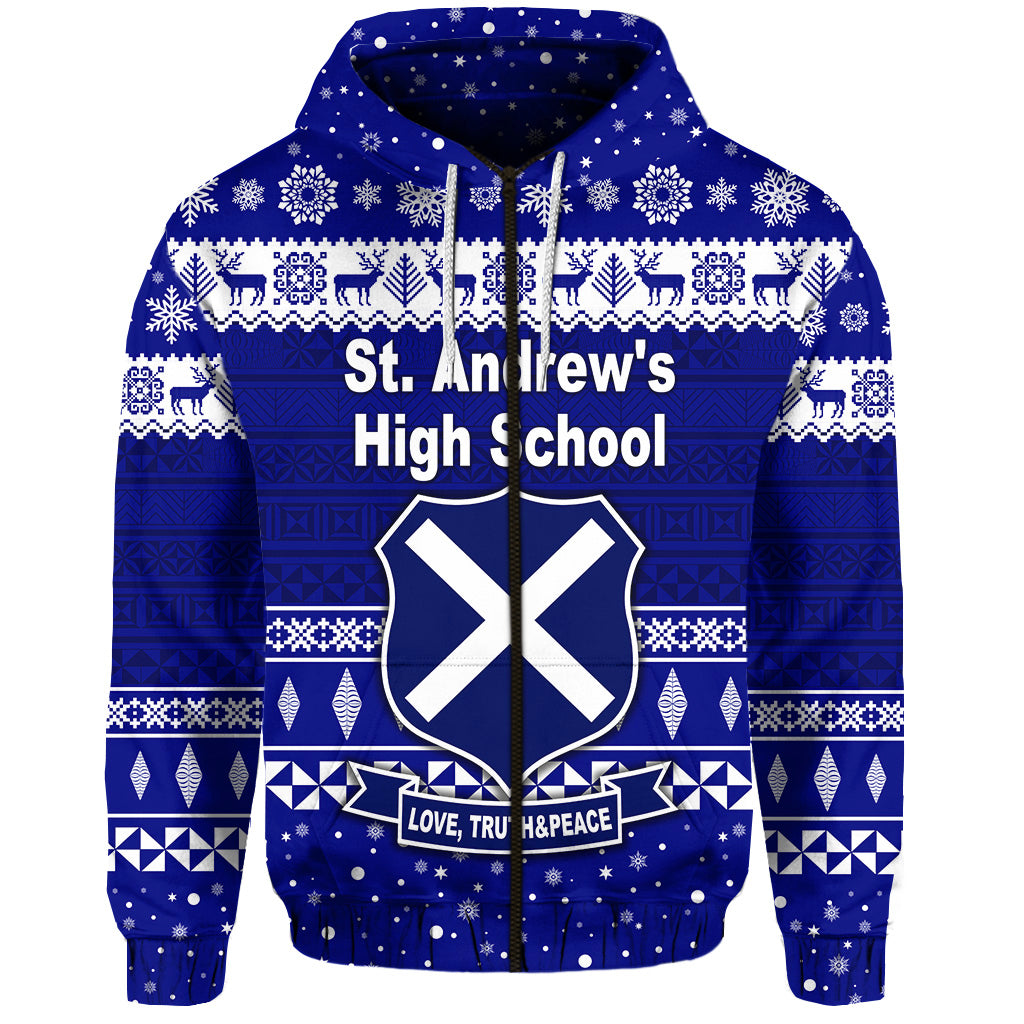 St. andrews High School Christmas Zip Hoodie Simple Style LT8 - Polynesian Pride