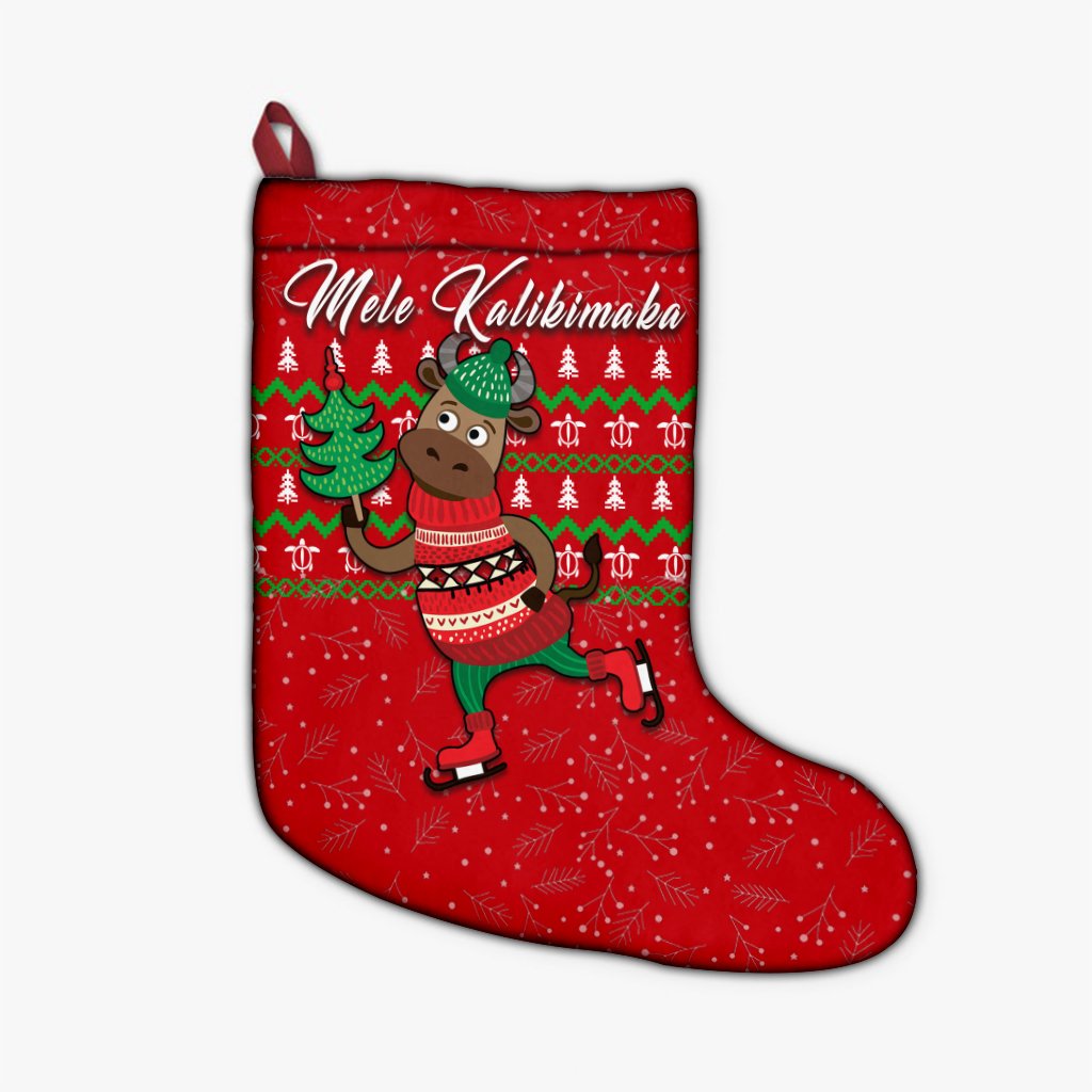 Hawaiian Turtle Christmas Stocking - Red - Felix Style - AH 26 X 42 cm Christmas Stocking Red - Polynesian Pride