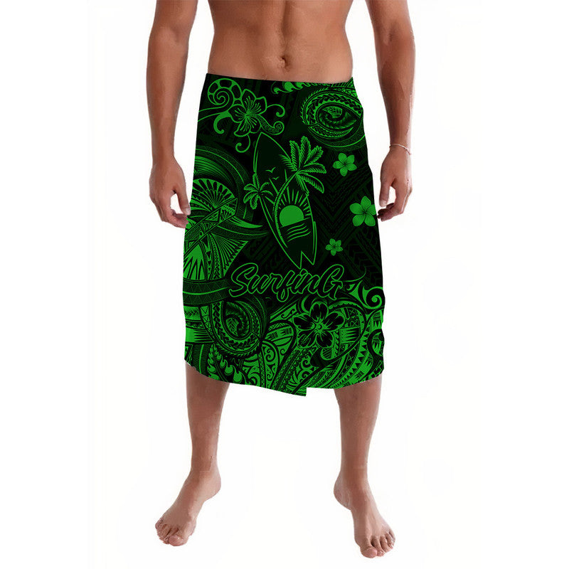 Hawaii Surfing Polynesian Lavalava Unique Style Green LT8 Green - Polynesian Pride