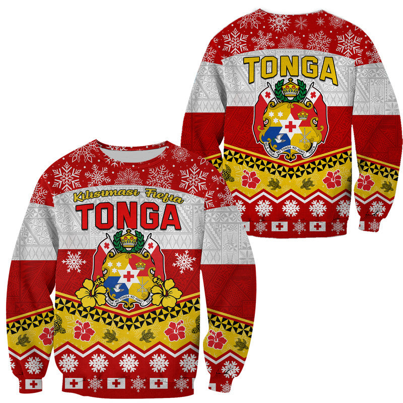 Tonga Christmas Kilisimasi Fiefia Coat Of Arms Sweater LT9 Unisex Red - Polynesian Pride