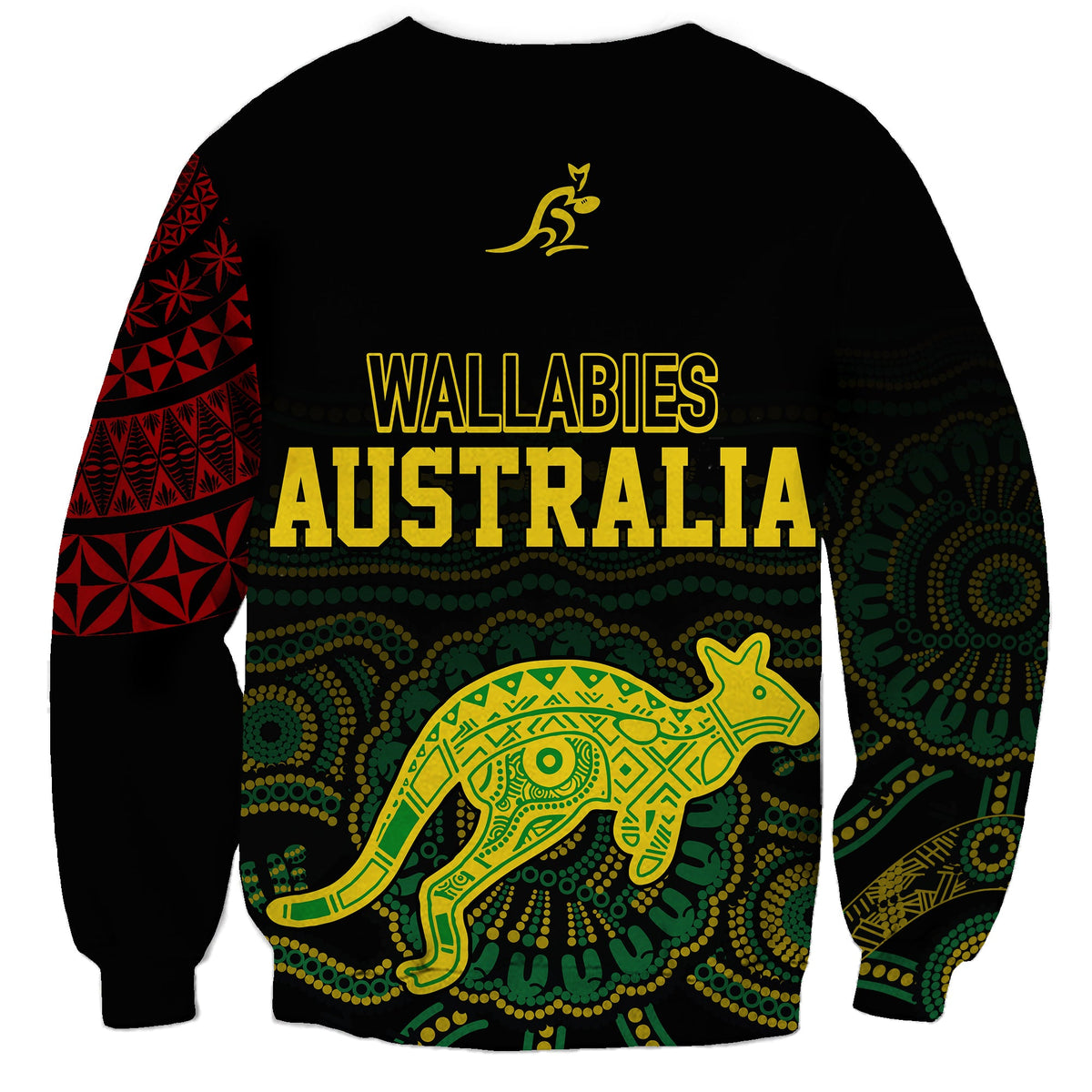 Personalised Aussie Wallabies Mix Mate Maa Tonga Sweatshirt Ver 01 LT7 - Polynesian Pride