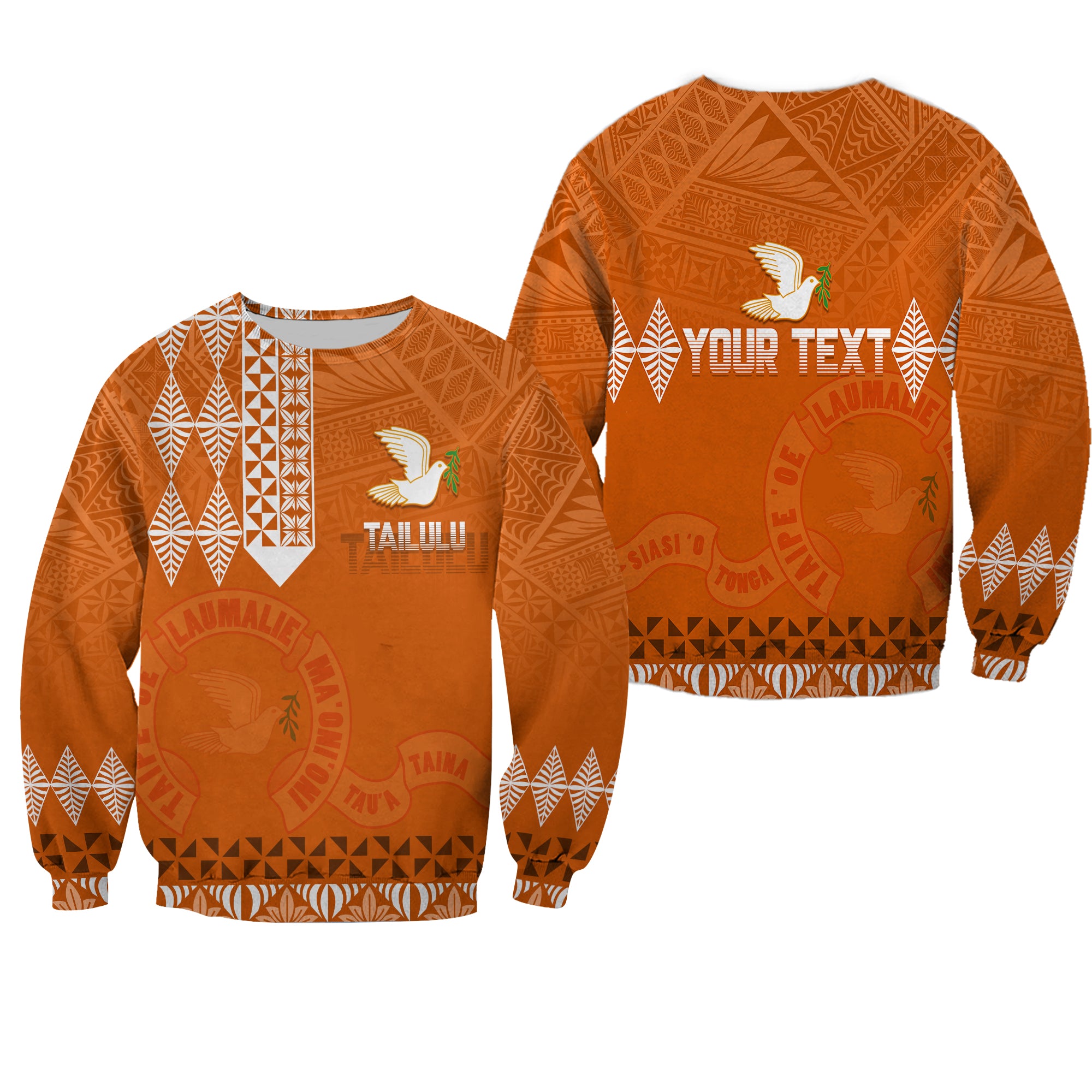 (Custom Personalize) Tonga Kolisi Tailulu Ha'apai Sweatshirt White Dove LT7 - Polynesian Pride