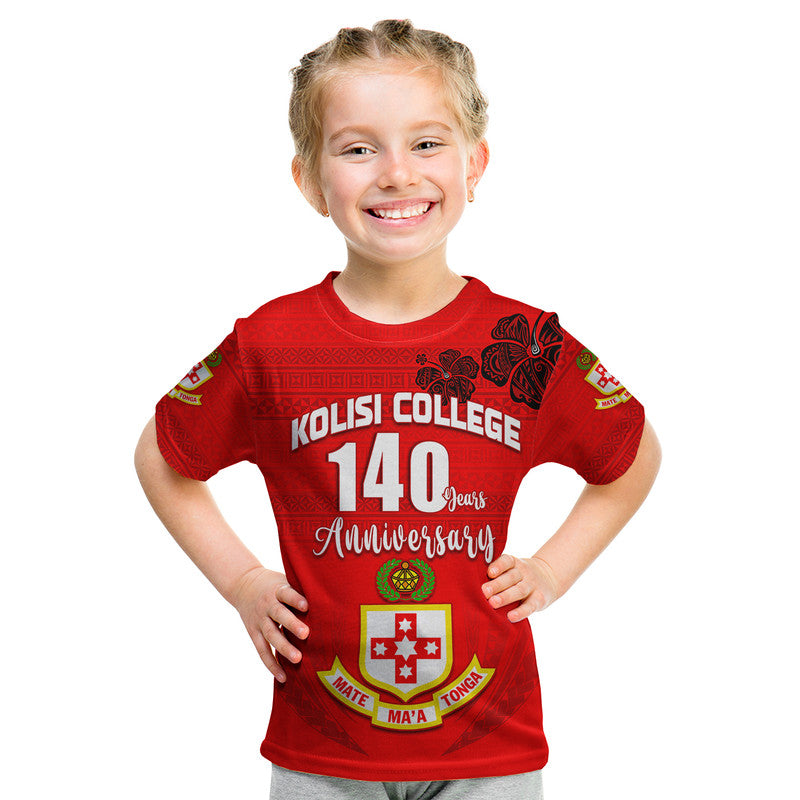 Kolisi Tonga College Atele T Shirt KID 140 Years Anniversary Tongan Ngatu LT13 - Polynesian Pride