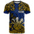 Custom Niue Uga T Shirt Tribal Patterns Blue Style LT6 Blue - Polynesian Pride