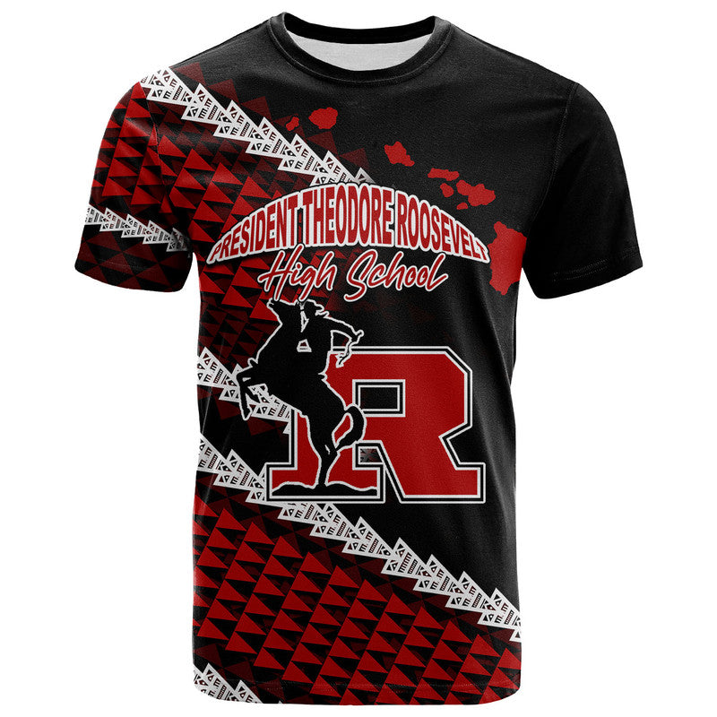 Custom President Theodore Roosevelt High School Hawaii T Shirt LT6 Red - Polynesian Pride