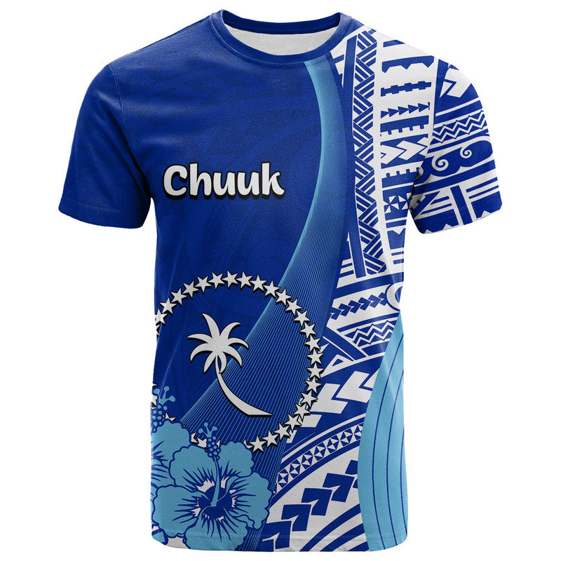 Custom Chuuk of Micronesia T Shirt Vibe Style LT6 Blue - Polynesian Pride