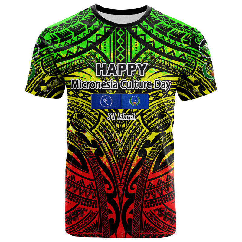 Micronesia Culture Day T Shirt Chuuk And Pohnpei Reggae Style LT6 LT6 reggae - Polynesian Pride