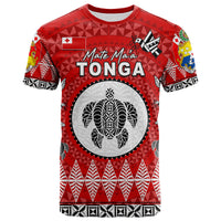 Custom Mate Maa Tonga Ngatu Fonu Rugby T Shirt LT6 Red - Polynesian Pride
