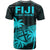 Fiji Rugby Sevens T Shirt Tapa Palm Tree and Fijian Coat of Arms LT9 - Polynesian Pride