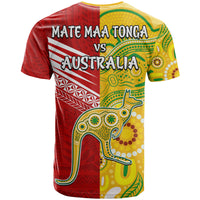 Australia Kangaroos and Mate Maa Tonga T Shirt LT9 - Polynesian Pride
