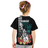 Hawaii Ukulele Mix Hibiscus and Coconut Tree T Shirt Aloha Vintage Black Version LT9 - Polynesian Pride
