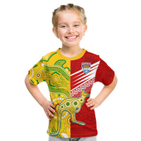 (Custom Personalised) Australia Kangaroos and Mate Maa Tonga Kid T Shirt LT9 Youth XL Size14 - Polynesian Pride
