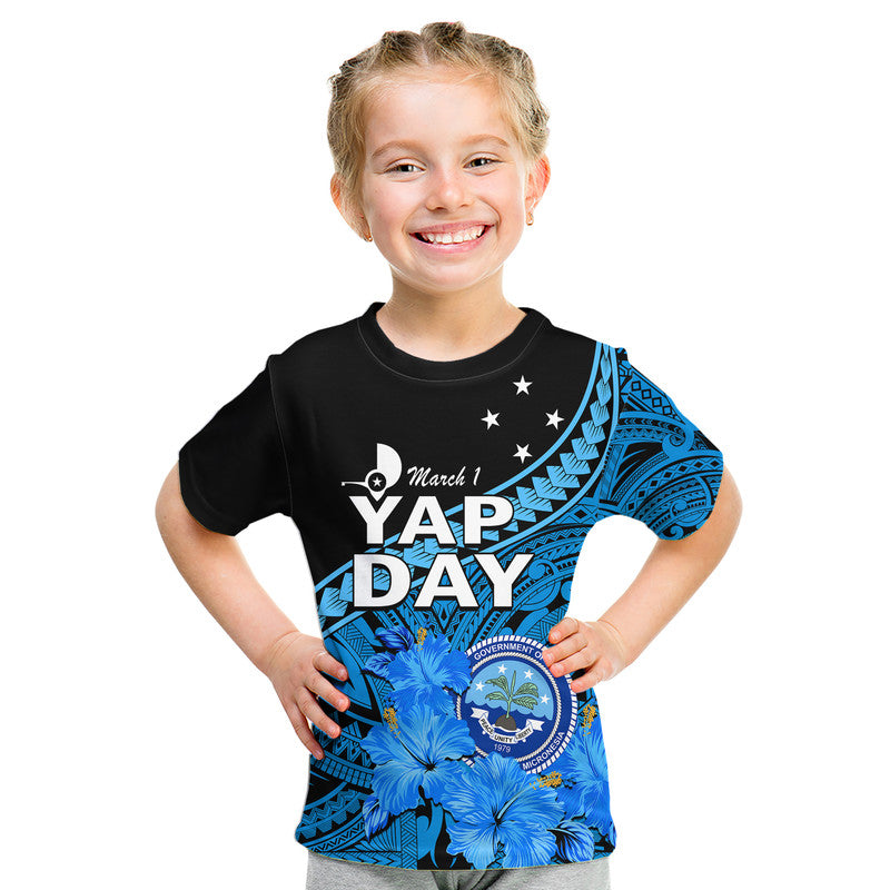 (Custom Personalised) Yap State Day Kid T Shirt Yap Flag and FSM Seal LT9 Youth XL Size14 - Polynesian Pride