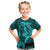 Custom Hawaii T Shirt Shark and Turtle Mix Kakau Turquoise LT9 - Polynesian Pride