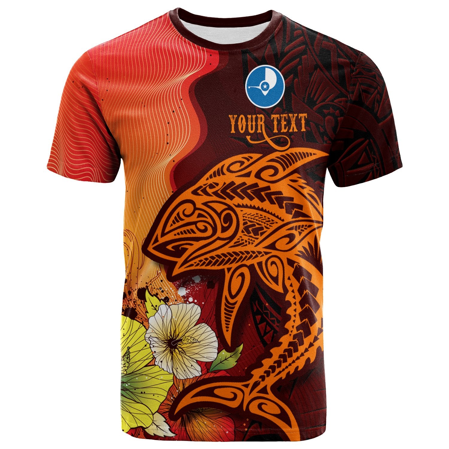 Yap Custom T Shirt Tribal Tuna Fish Unisex Orange - Polynesian Pride