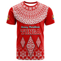 Tonga Kupesi Ngatu Merry Christmas T-Shirt - Custom Personalised LT9 Red - Polynesian Pride