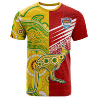 Australia Kangaroos and Mate Maa Tonga T Shirt LT9 Red - Polynesian Pride